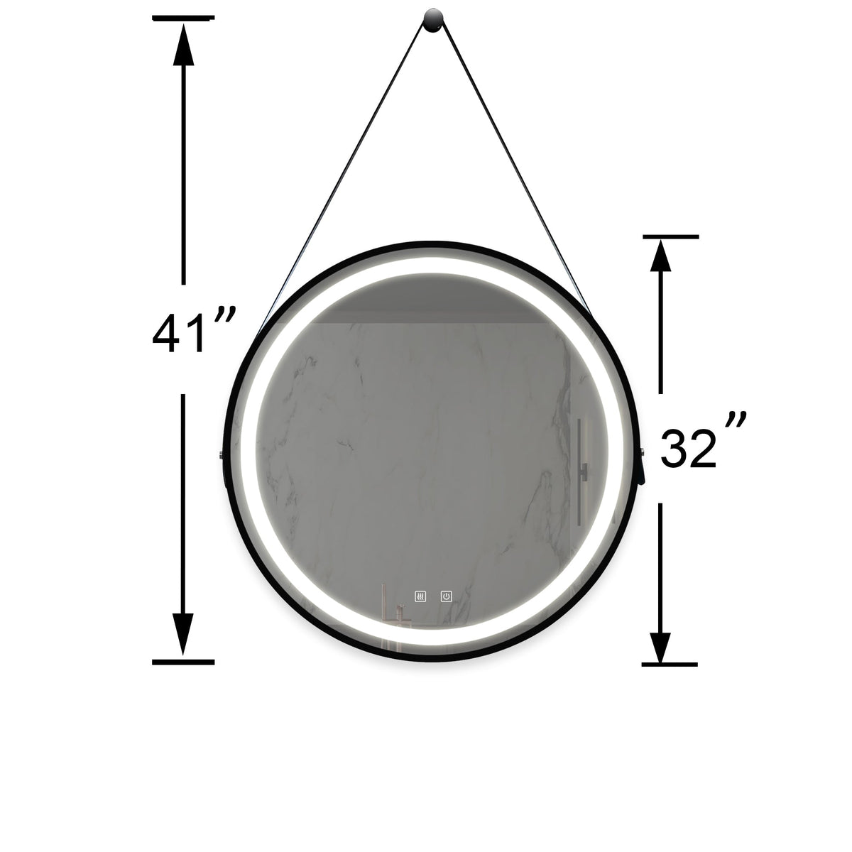 32-Inch LED Bathroom Vanity Mirror with Focused Backplane - Glass