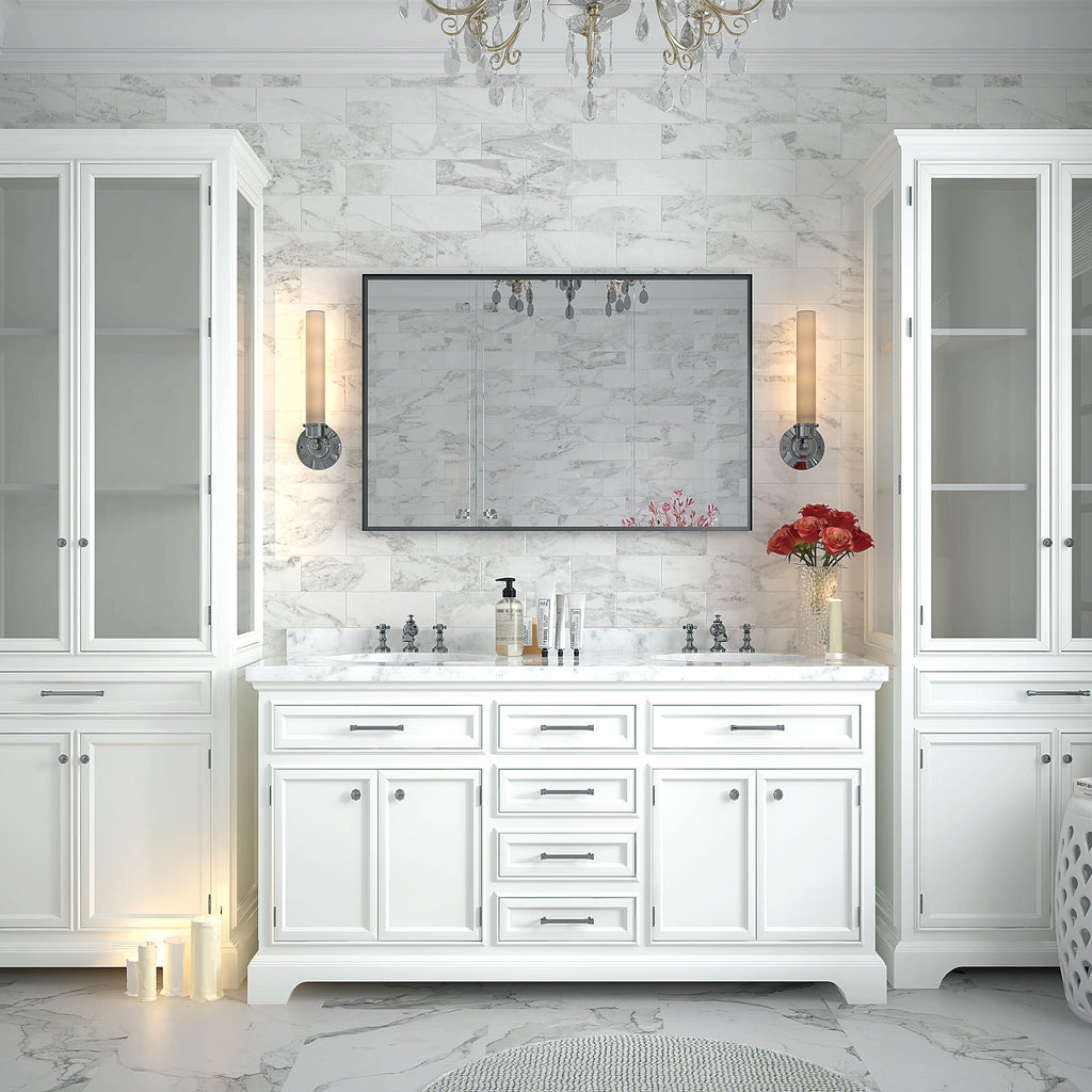 36x30 Inch Glossy Bathroom Mirror with HD Float Glass - Aluminum