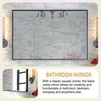 36x30 Inch Glossy Bathroom Mirror with HD Float Glass - Aluminum