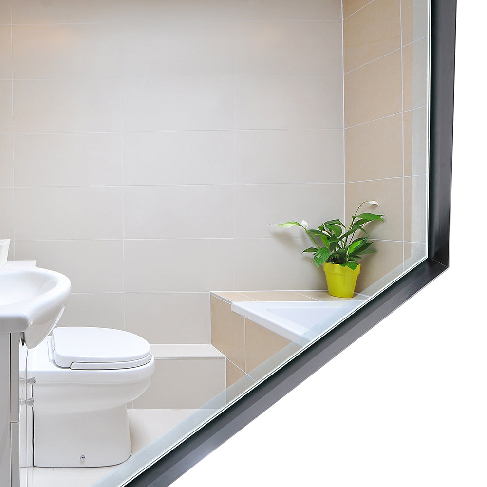 36x30 Inch Glossy Bathroom Mirror with HD Float Glass - Aluminum