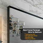 36x30 Inch Glossy Bathroom Mirror with HD Float Glass - Aluminum