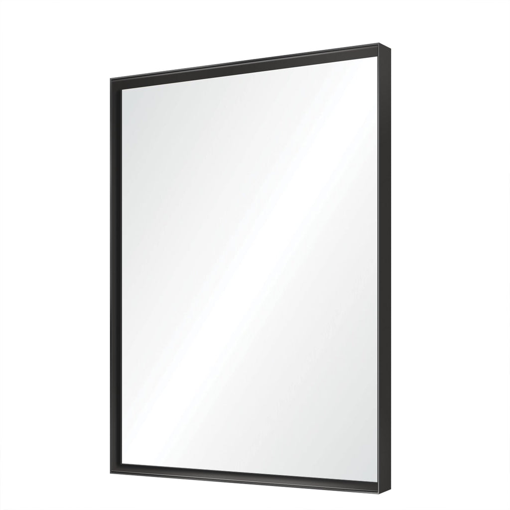 Black Aluminum Framed Bathroom Mirror with HD Glass - Black