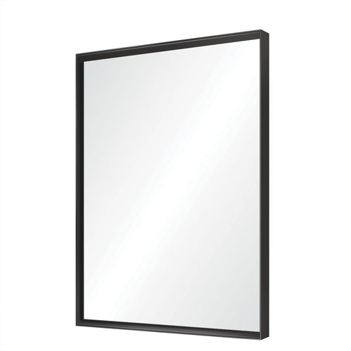 Black Aluminum Framed Bathroom Mirror with HD Glass - Black