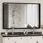 36x30 Inch Glossy Bathroom Mirror with HD Float Glass - Aluminum