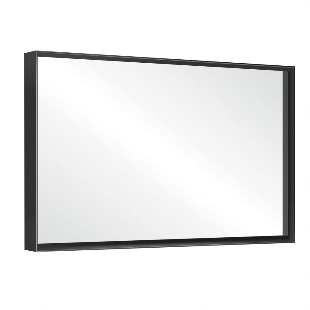 Black Aluminum Framed Bathroom Mirror with HD Glass - Black
