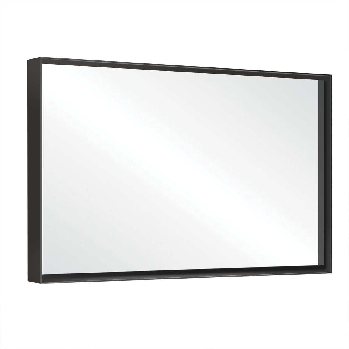 Black Aluminum Framed Bathroom Mirror with HD Glass - Black