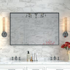 Black Aluminum Framed Bathroom Mirror with HD Glass - Black
