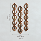 Leaf Design Wood Framed Acrylic Wall Mirror Set