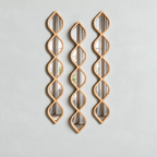Leaf Design Wood Framed Acrylic Wall Mirror Set