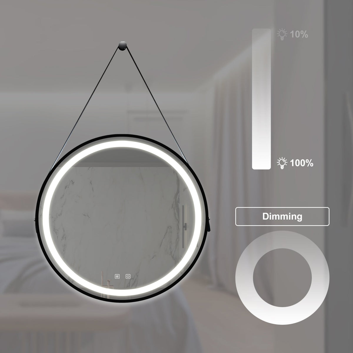 32-Inch LED Bathroom Vanity Mirror with Focused Backplane - Glass