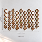 Leaf Design Wood Framed Acrylic Wall Mirror Set