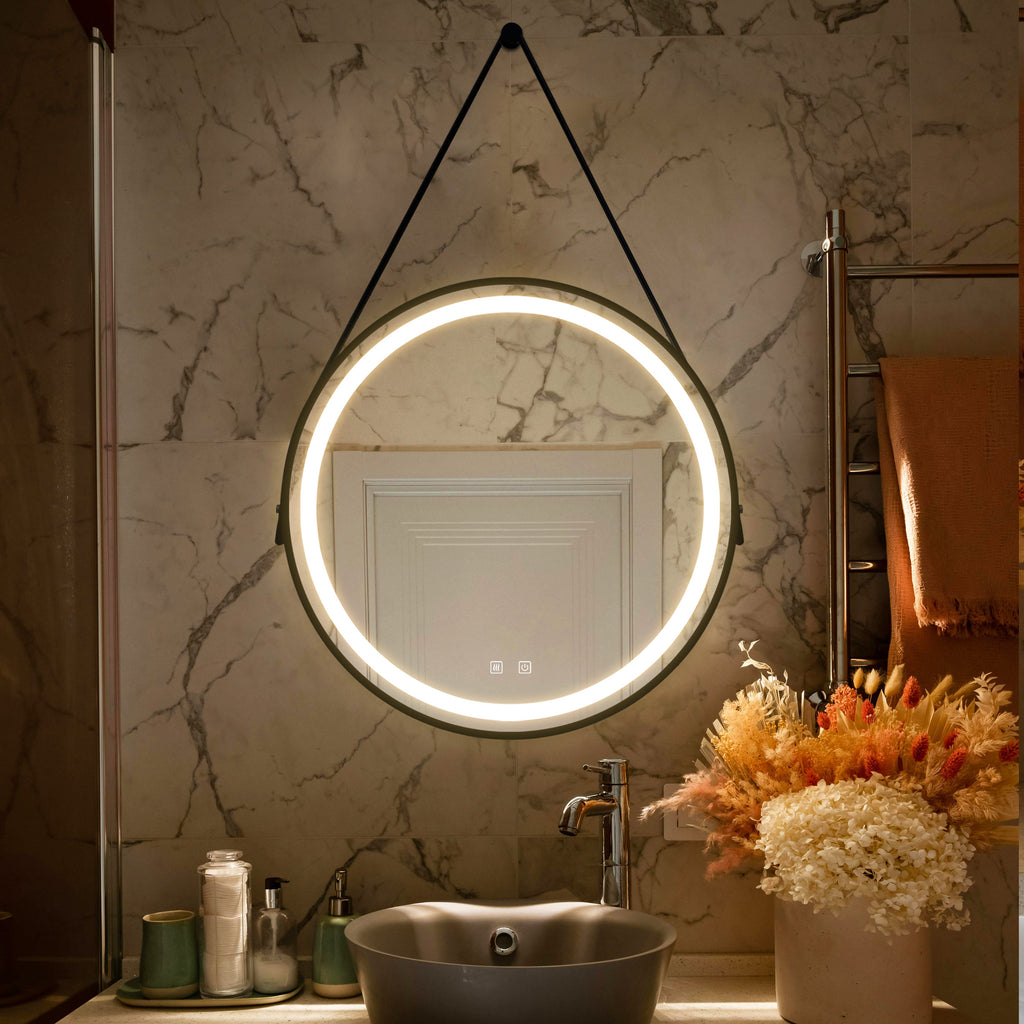 32-Inch LED Bathroom Vanity Mirror with Focused Backplane - Glass