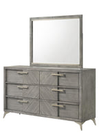 Gray Landscape Mirror with Beveled Glass - Solid Wood Frame