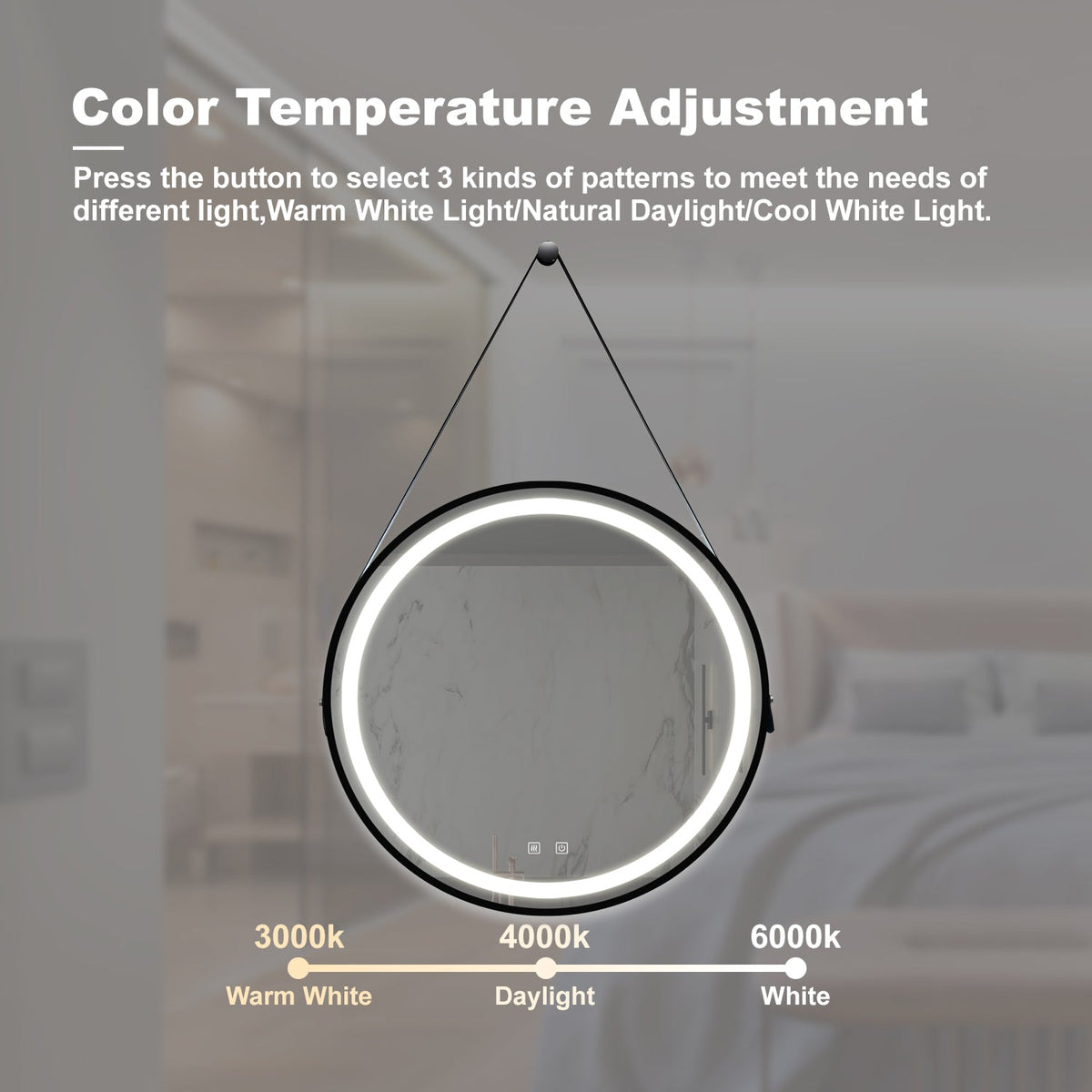 32-Inch LED Bathroom Vanity Mirror with Focused Backplane - Glass