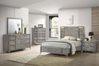 Gray Landscape Mirror with Beveled Glass - Solid Wood Frame